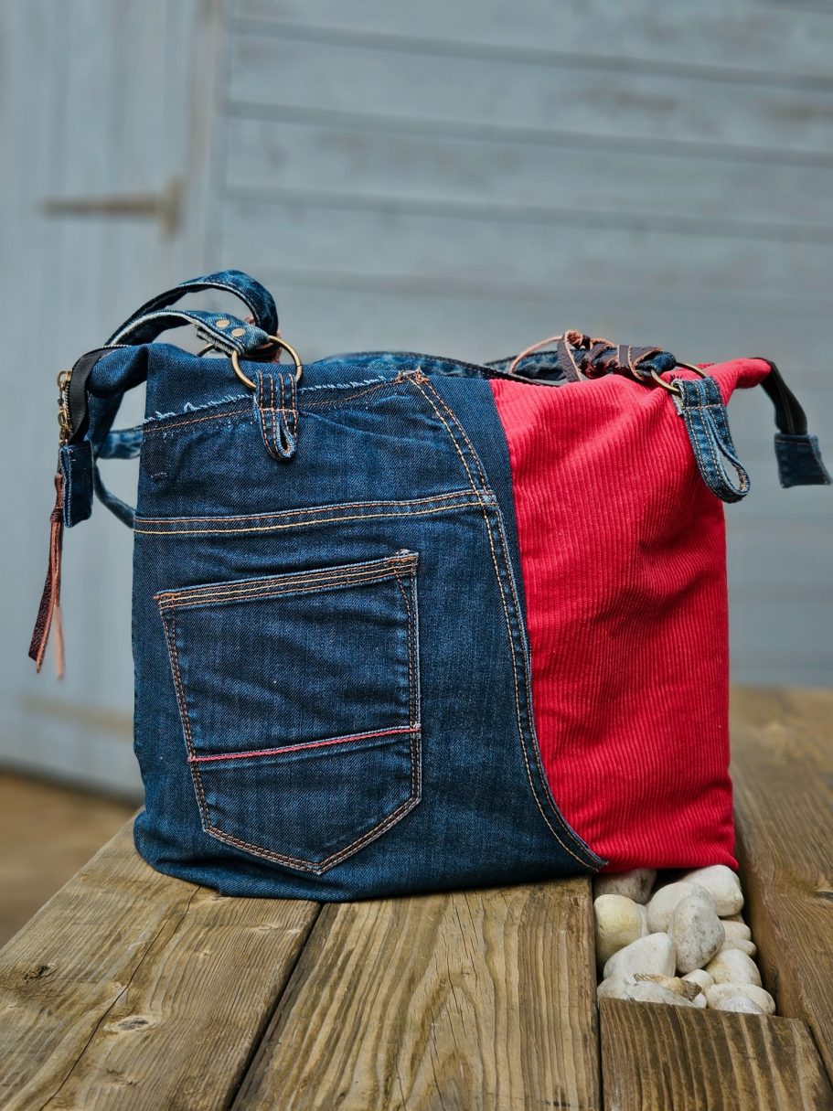 Everyday denim tote bag - Back view