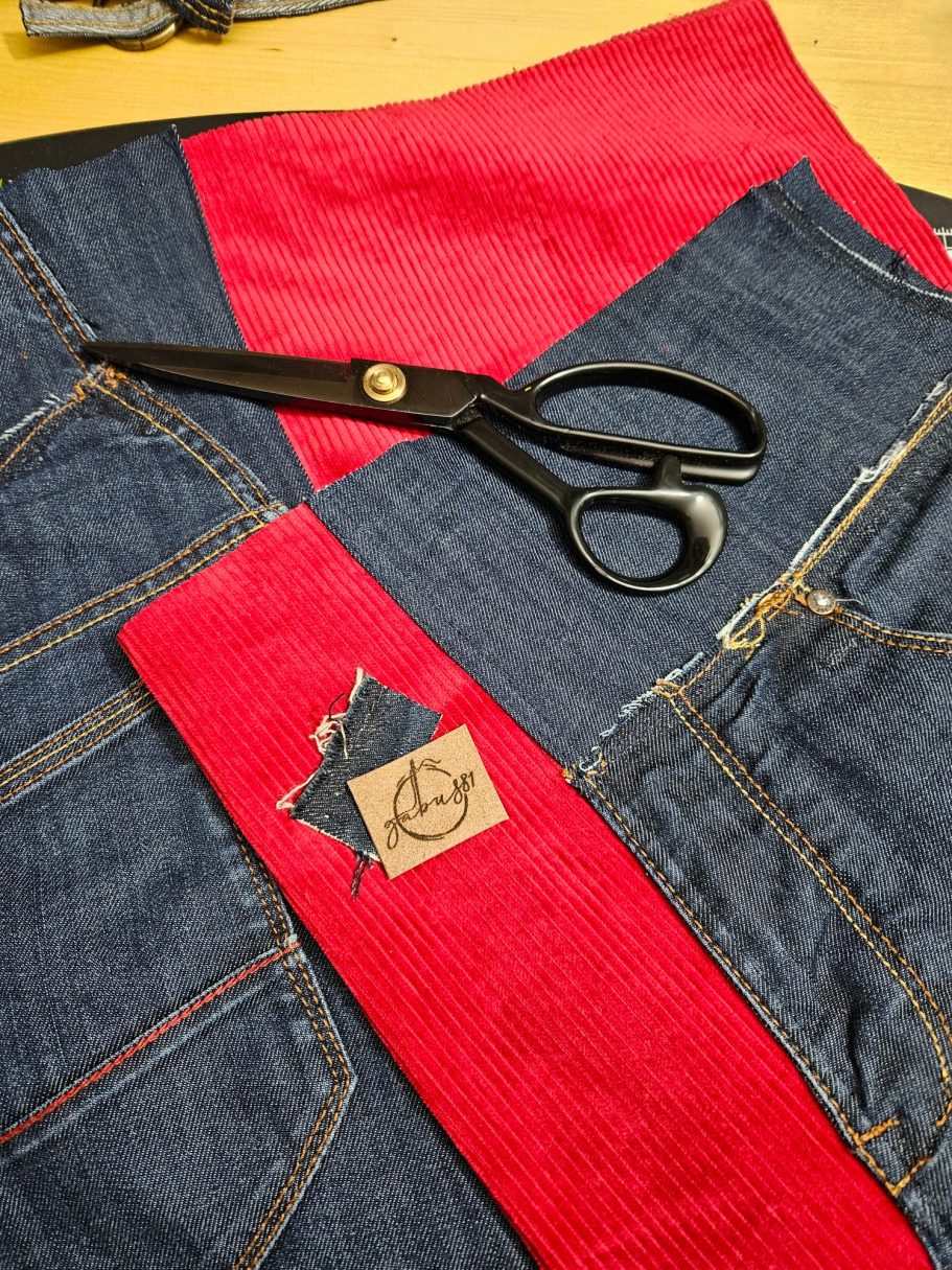 process of making denim bag