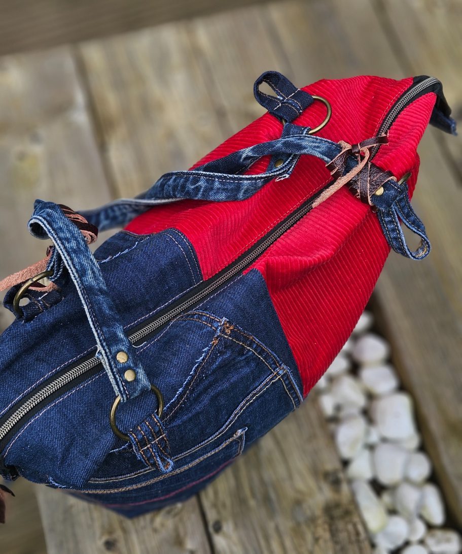 top view of Upcycled tote bag